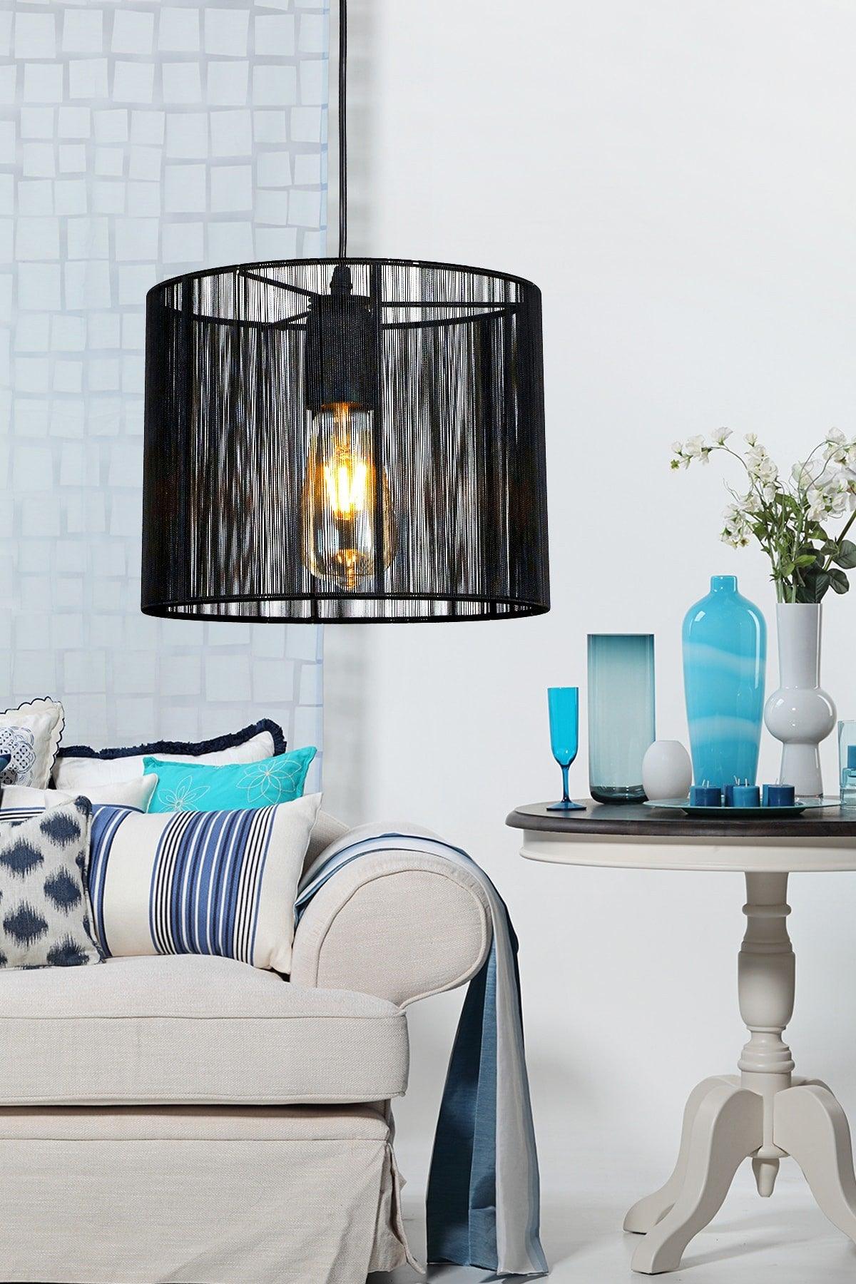 Pierro Black Wrapped Chandelier Round - Swordslife