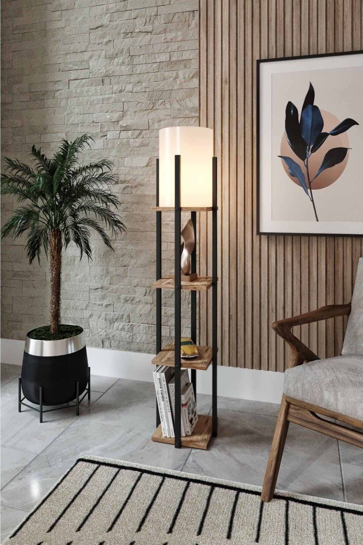 Pine Shelf Floor Lamp - Swordslife