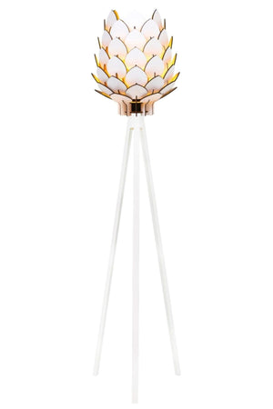 Cone Floor Lamp 3 Legs Lampshade Wooden Large Size Lamp White 3017 - Swordslife