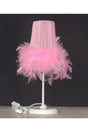 Pink Feathered Lampshade Bedroom Girl's Room Lampshade - Swordslife