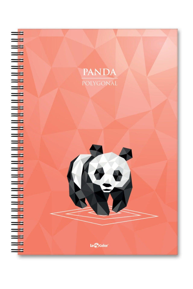 Pink Polygonal Panda A5 Lined Notebook