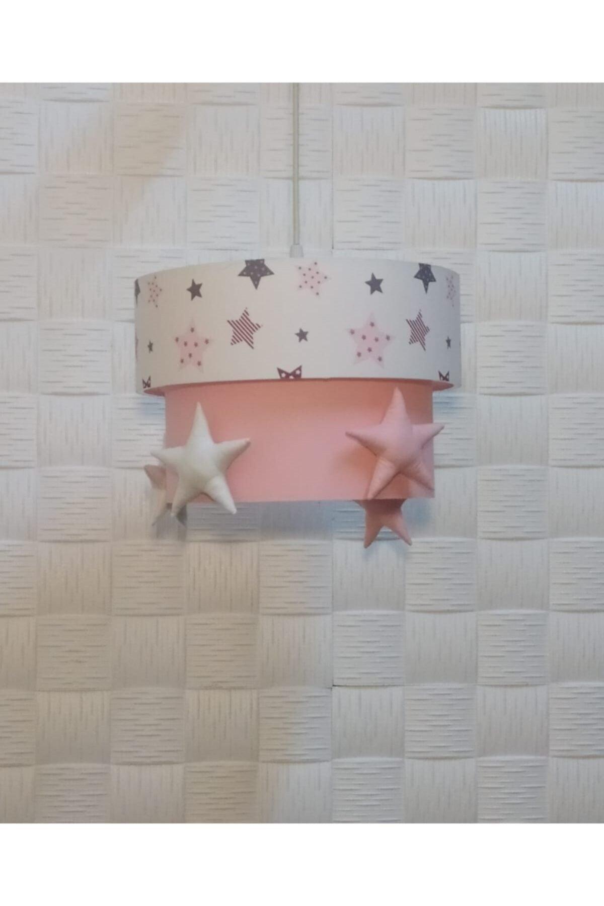 Pink White Gray Star Decorated Kids Room Baby Room Chandelier Pendant Cake - Swordslife