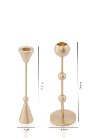 Brass Handmade Long Tapered and Bulk Candlestick Victorian Binary Set - Swordslife