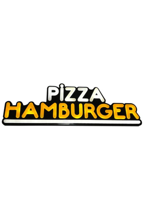 Pizza Hamburger Leon Led Sign Illuminated 21x63cm