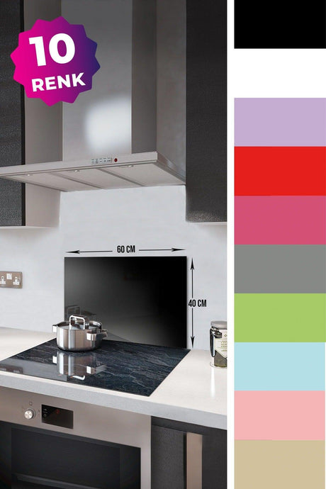Solid Color - Black | Glass Stove Back Protector |