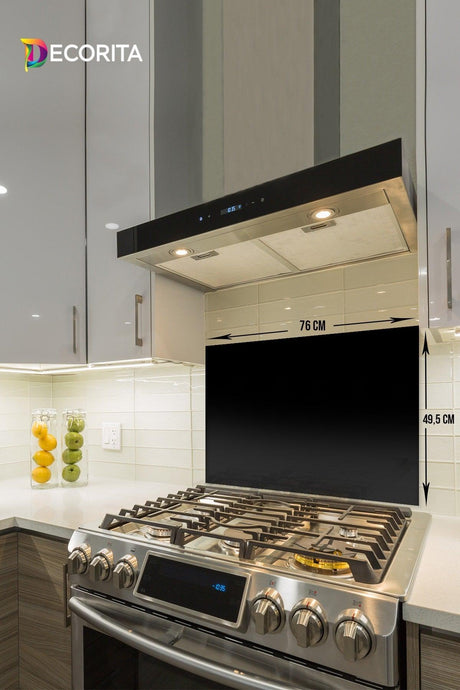 Solid Color - Black | Glass Stove Back Protector |