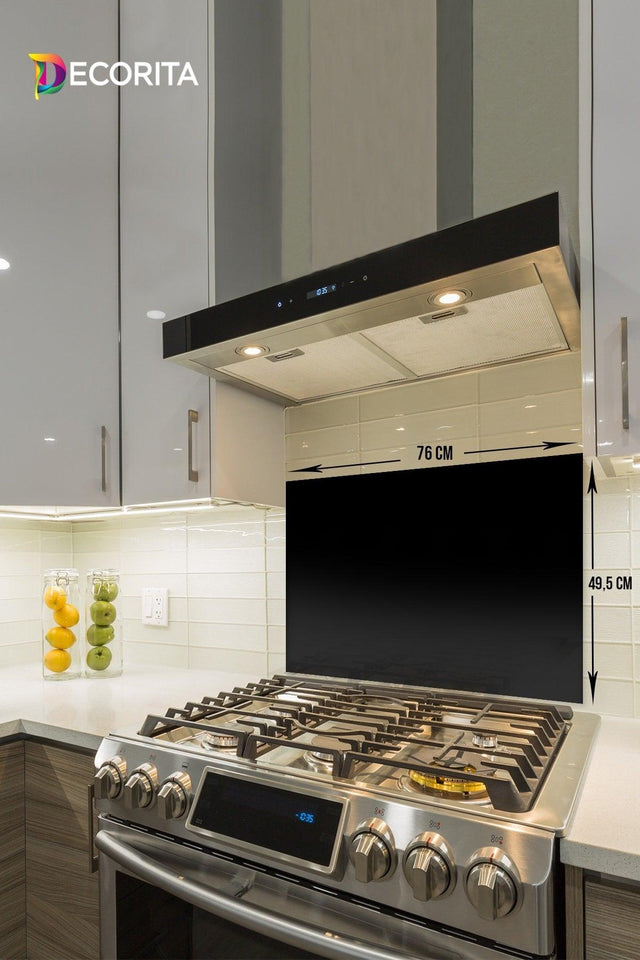 Solid Color - Black | Glass Stove Back Protector |