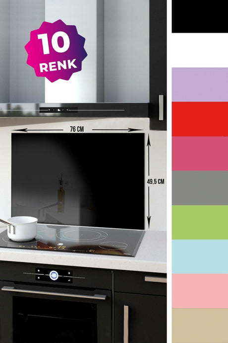 Solid Color - Black | Glass Stove Back Protector |