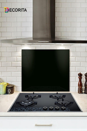 Solid Color - Black | Glass Stove Back Protector |