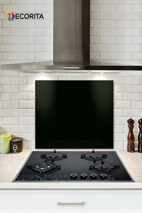 Solid Color - Black | Glass Stove Back Protector |