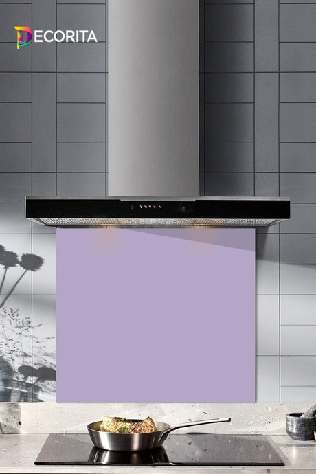 Solid Color - Lilac | Glass Stove Back Protector | 52cm x 60cm - Swordslife