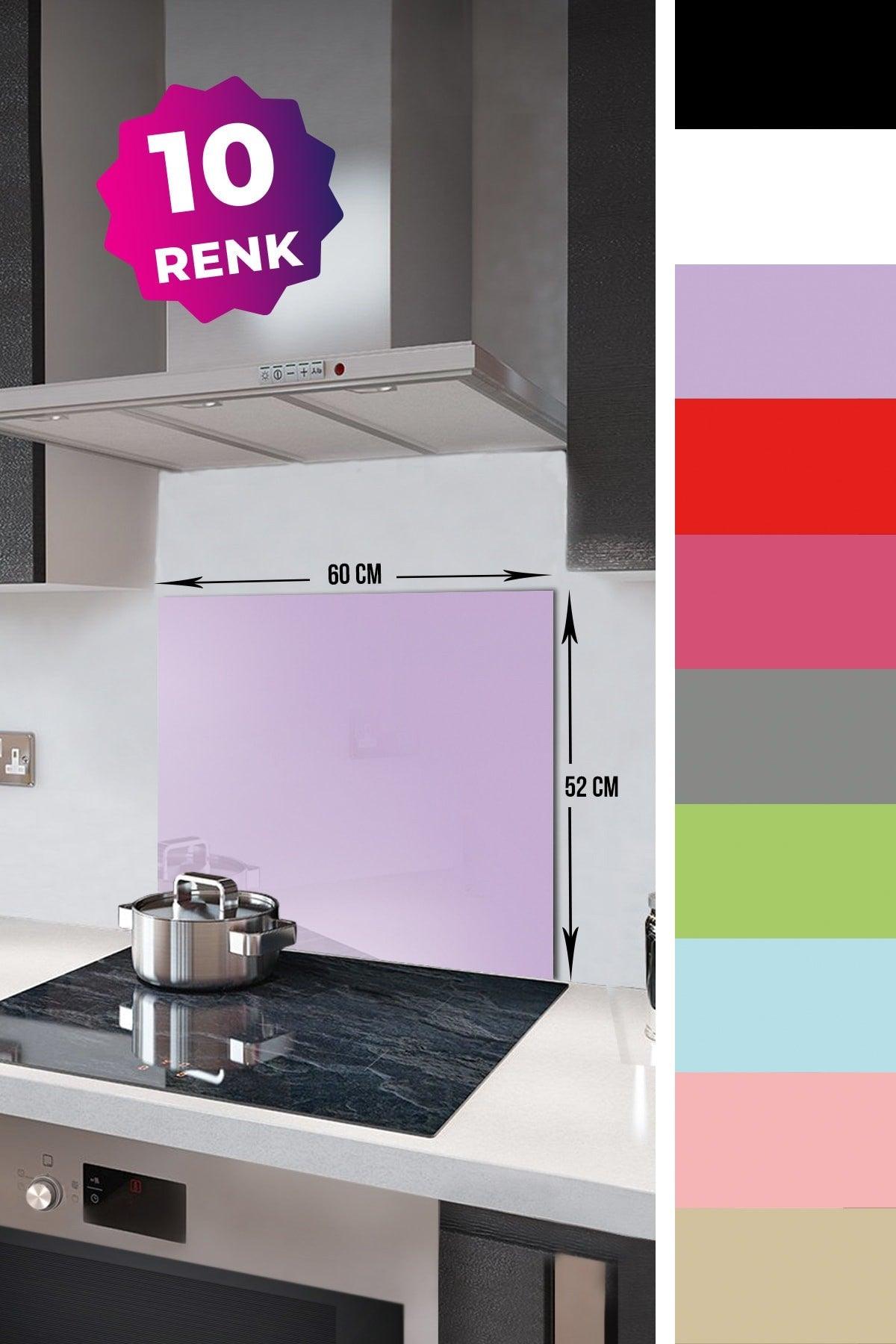 Solid Color - Lilac | Glass Stove Back Protector | 52cm x 60cm - Swordslife