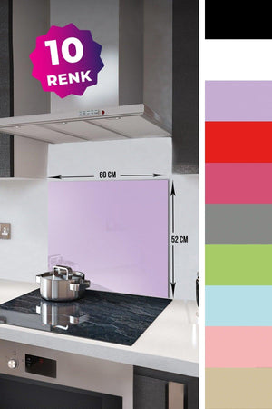 Solid Color - Lilac | Glass Stove Back Protector | 52cm x 60cm - Swordslife