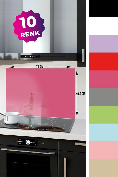 Solid Color - Neon Pink | Glass Stove Back