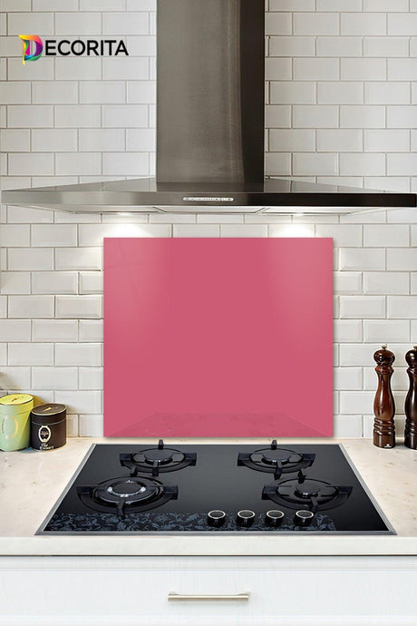 Solid Color - Neon Pink | Glass Stove Back Protector | 52cm x 60cm - Swordslife