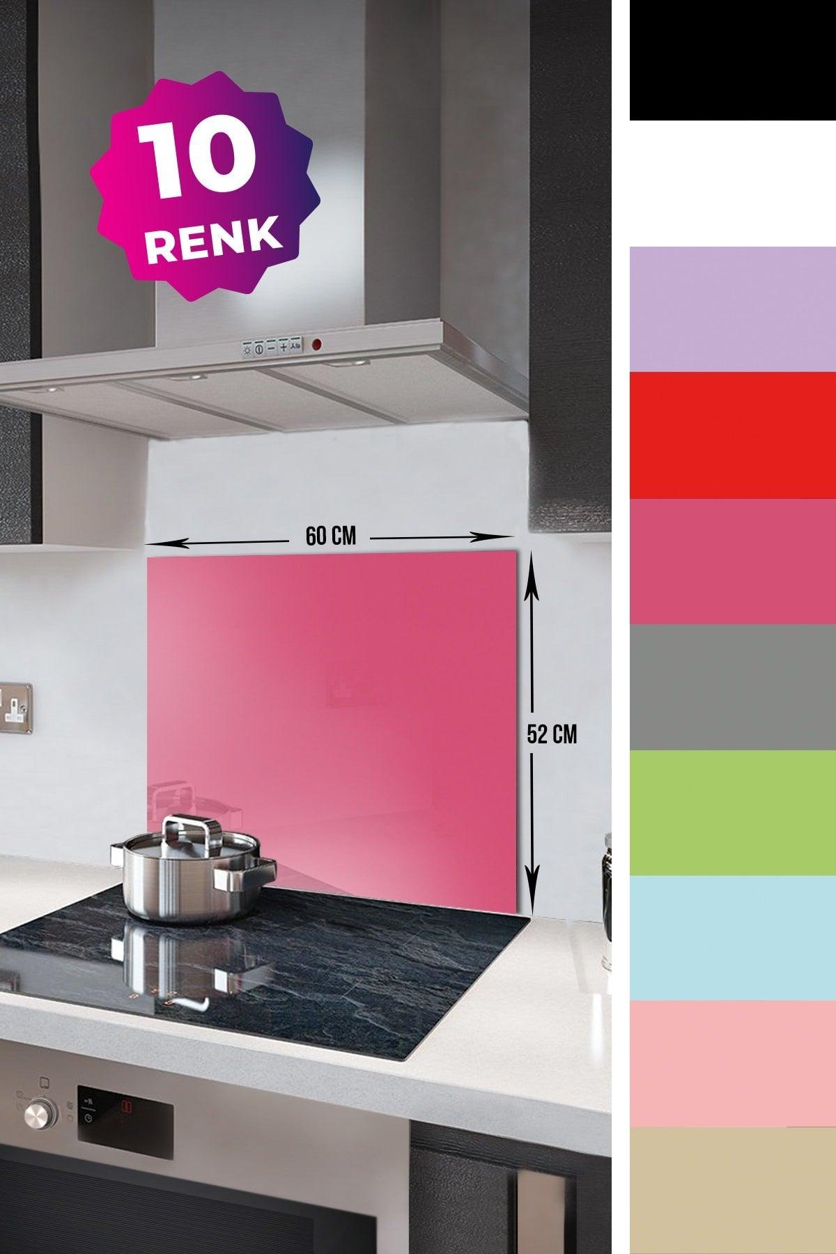 Solid Color - Neon Pink | Glass Stove Back Protector | 52cm x 60cm - Swordslife
