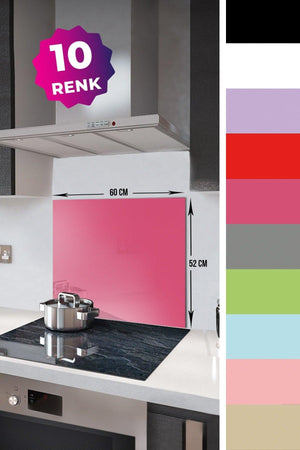 Solid Color - Neon Pink | Glass Stove Back Protector | 52cm x 60cm - Swordslife