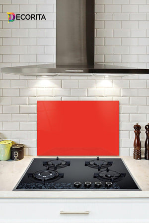 Solid Color - Pomegranate Flower | Glass Stove Back Protector | 40cm x 60cm - Swordslife