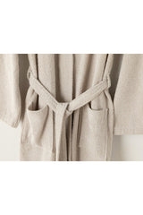 Plain Cotton Bathrobe Set Sm Light Beige - Swordslife