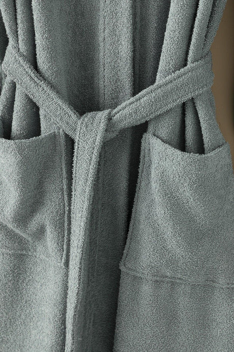 Plain Cotton Men's Bathrobe Sm Indigo