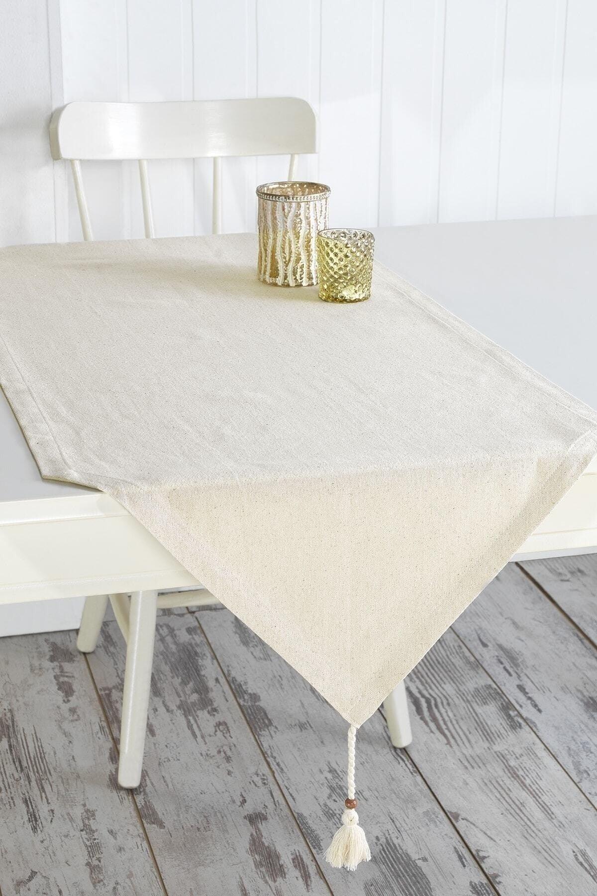 Plain Natural Linen Triangle Tip Runner - Swordslife