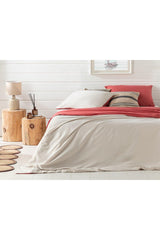 Plain Cotton Double Duvet Cover Set 200 X 220 Cm Ivory – Rosehip - Swordslife