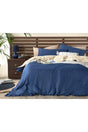 Plain Cotton Double Duvet Cover Set 200x220 Cm Navy Blue - Beige - Swordslife