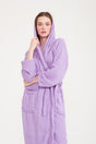 Hooded Plain And Cotton Women's Bathrobe