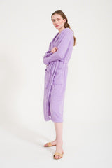 Hooded Plain And Cotton Women's Bathrobe