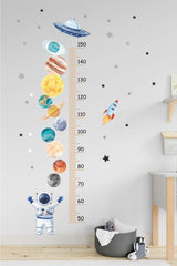 Planets Size Meter Kids Room Wall Sticker - Swordslife