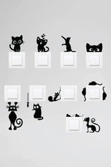 Socket Cat Sticker Set Black Sticker Wall Sticker - Swordslife