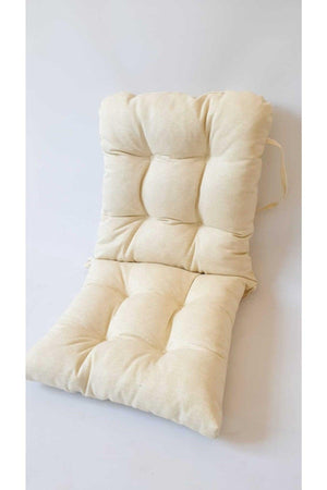 Pofidik Cream Beta Backed Chair Cushion Specially Stitched Laced 44x94 Cm - Swordslife