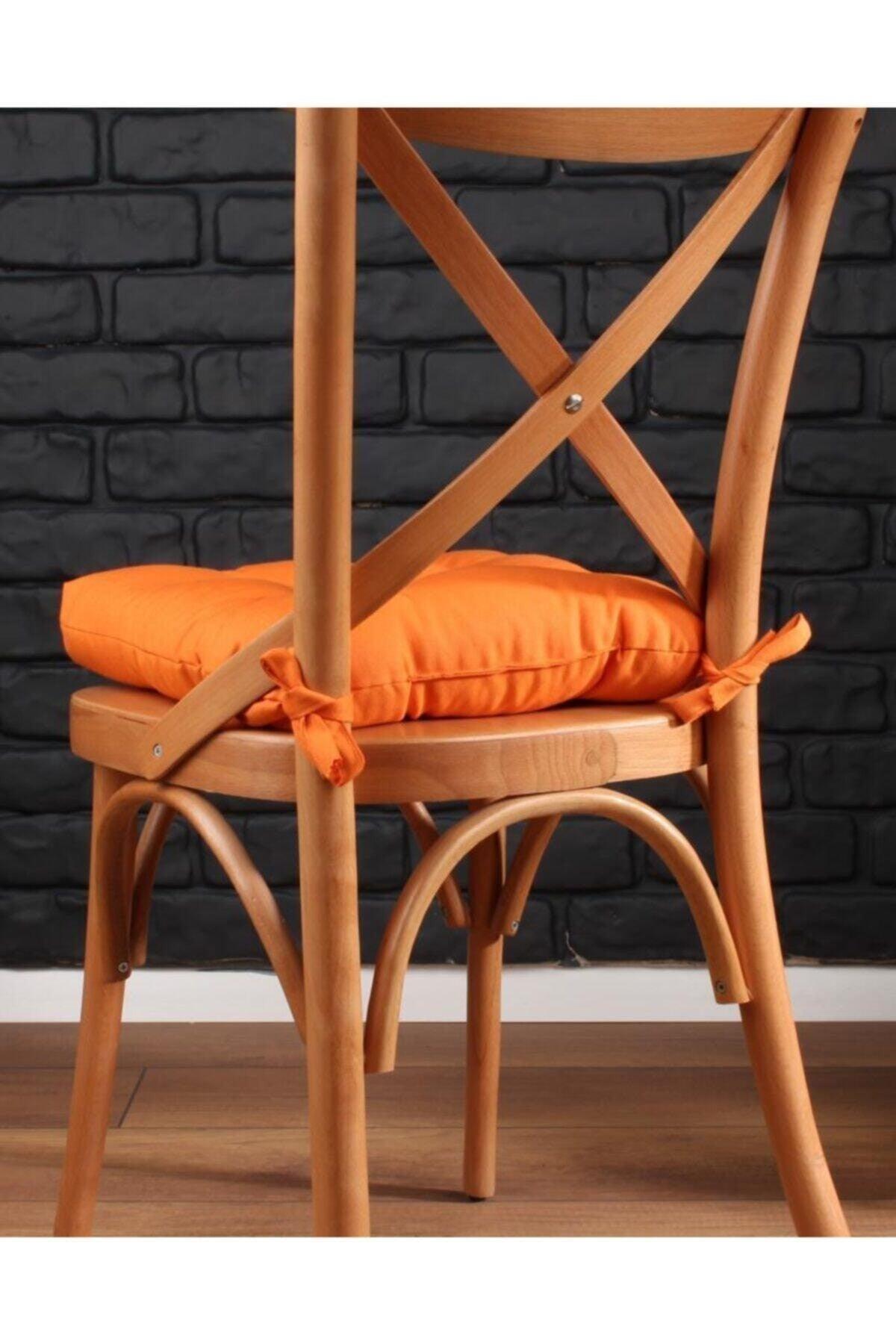 Pofidik Orange Chair Cushion Special Stitched Laced 40x40cm - Swordslife