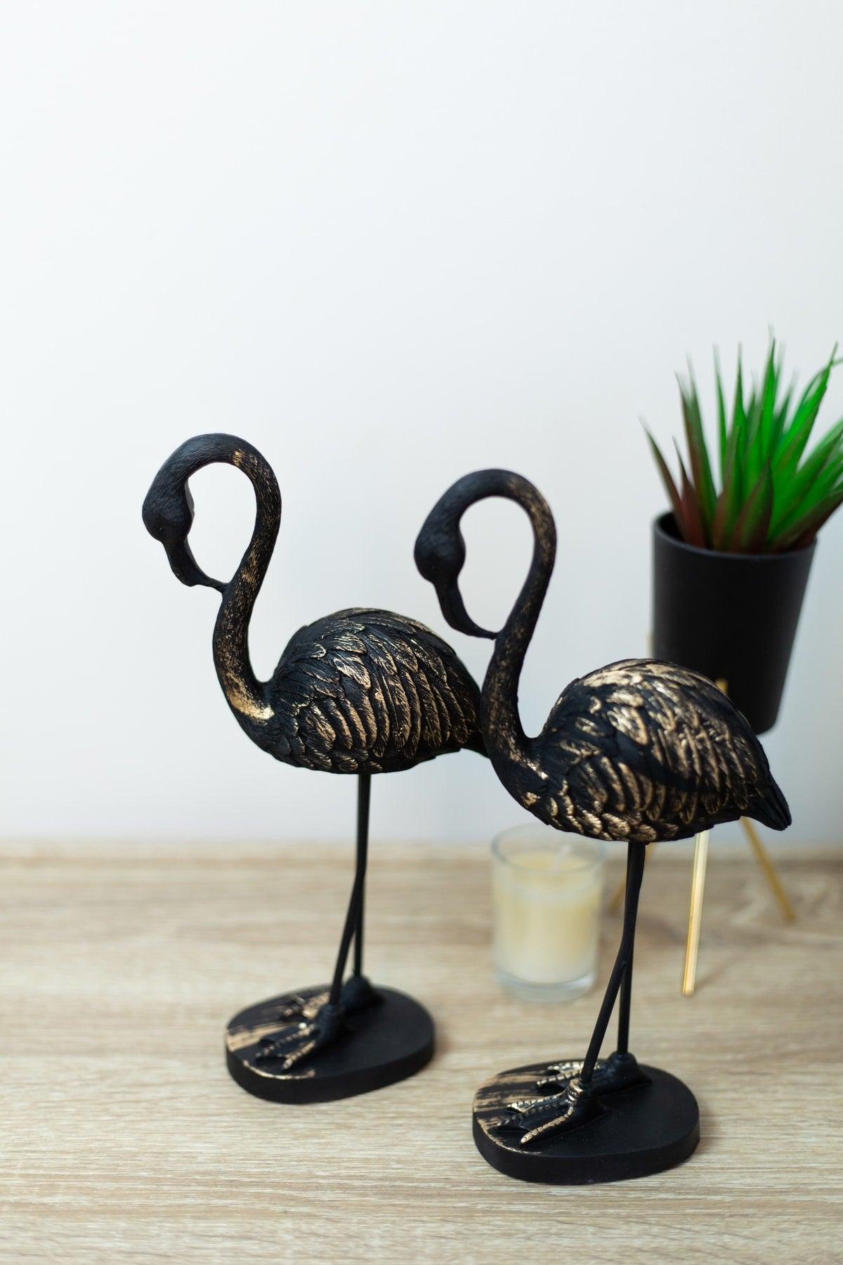 Polyester 2 Pack Black Flamingo Decorative Souvenir Trinket - Swordslife