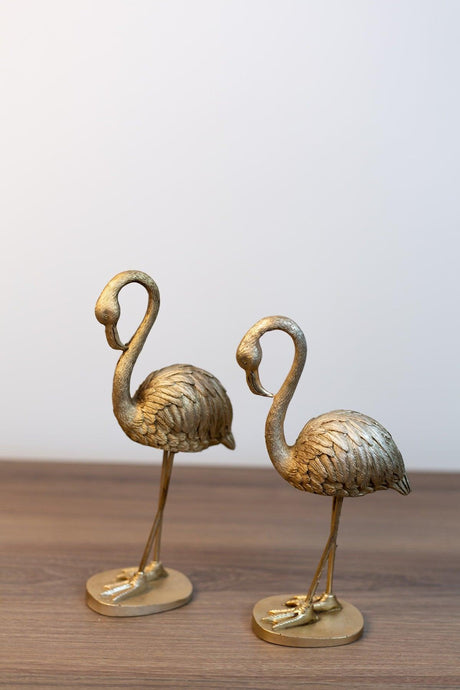 Polyester 2-Pack Gold Flamingo Decorative Souvenir Trinket - Swordslife