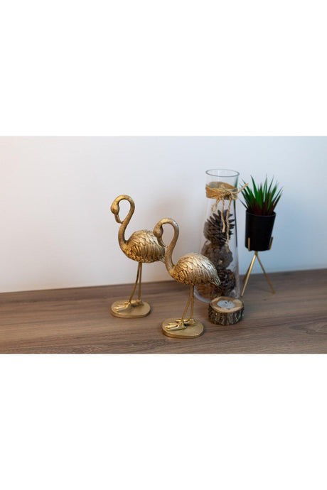 Polyester 2-Pack Gold Flamingo Decorative Souvenir Trinket - Swordslife