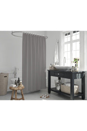 Polyester Fabric Gray Color Bathroom Curtain Domestic