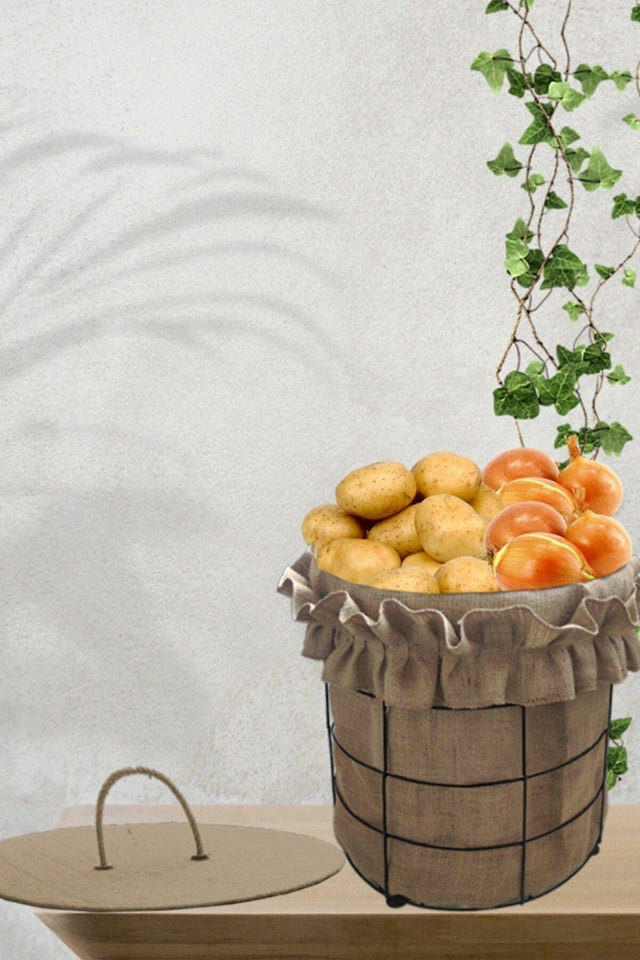 Potato Onion Basket Jute Fabric - Swordslife