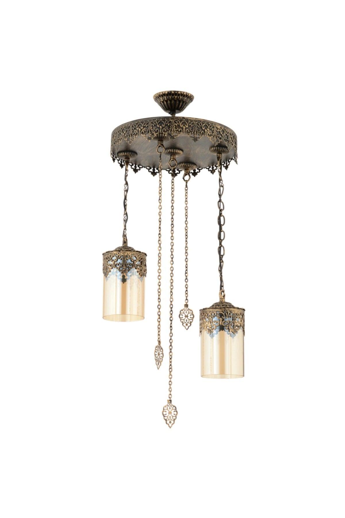 Poyraz 2 Li Tumbled Colored Pendant Chandelier - Swordslife
