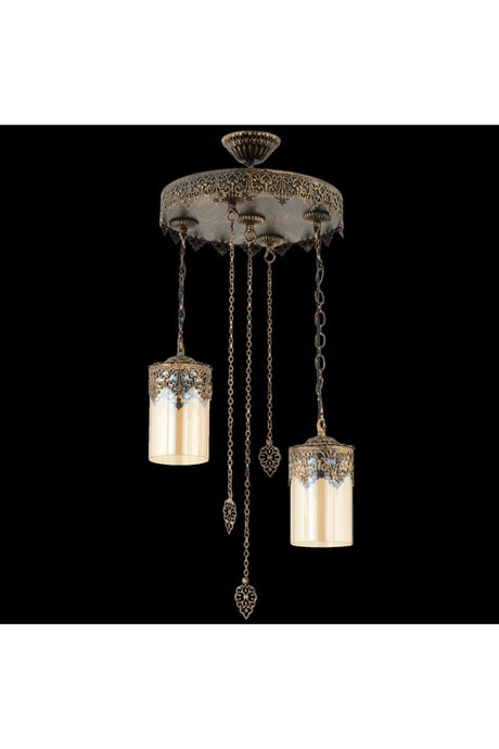 Poyraz 2 Li Tumbled Colored Pendant Chandelier - Swordslife