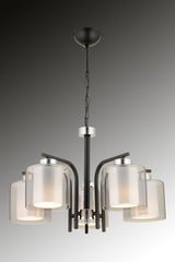 Poyraz 5 Li Modern Mica Headed Suspended Chandelier - Swordslife