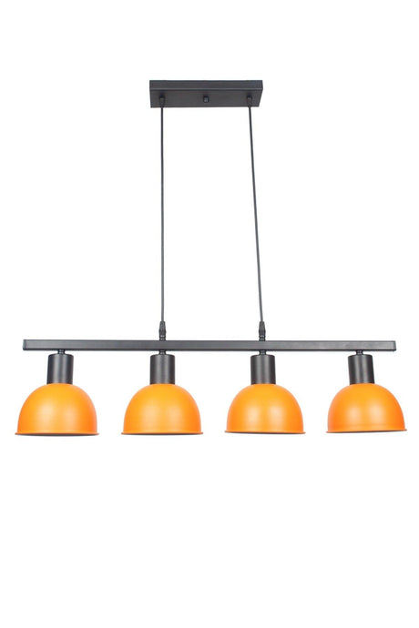 Prague Special Design Cafe Kitchen Dining Table Top Metal Row Orange Color 4 Pcs Chandelier - Swordslife