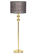 Pre Brown Gold Plated Double Sphere Metal Flat Single Leg Floor Lamp Cylinder Head - Swordslife