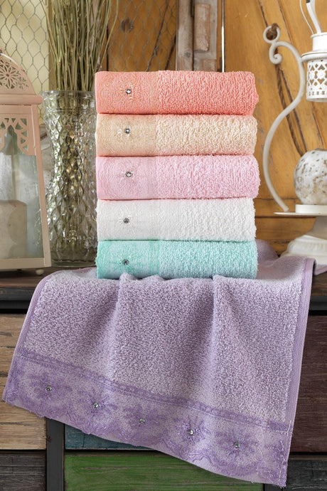 Premium Lacy Guipure 6 Pcs 50x90 cm Towel