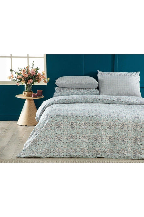 Primrose Easy Iron Double Duvet Cover 200x220 Cm Blue - Swordslife