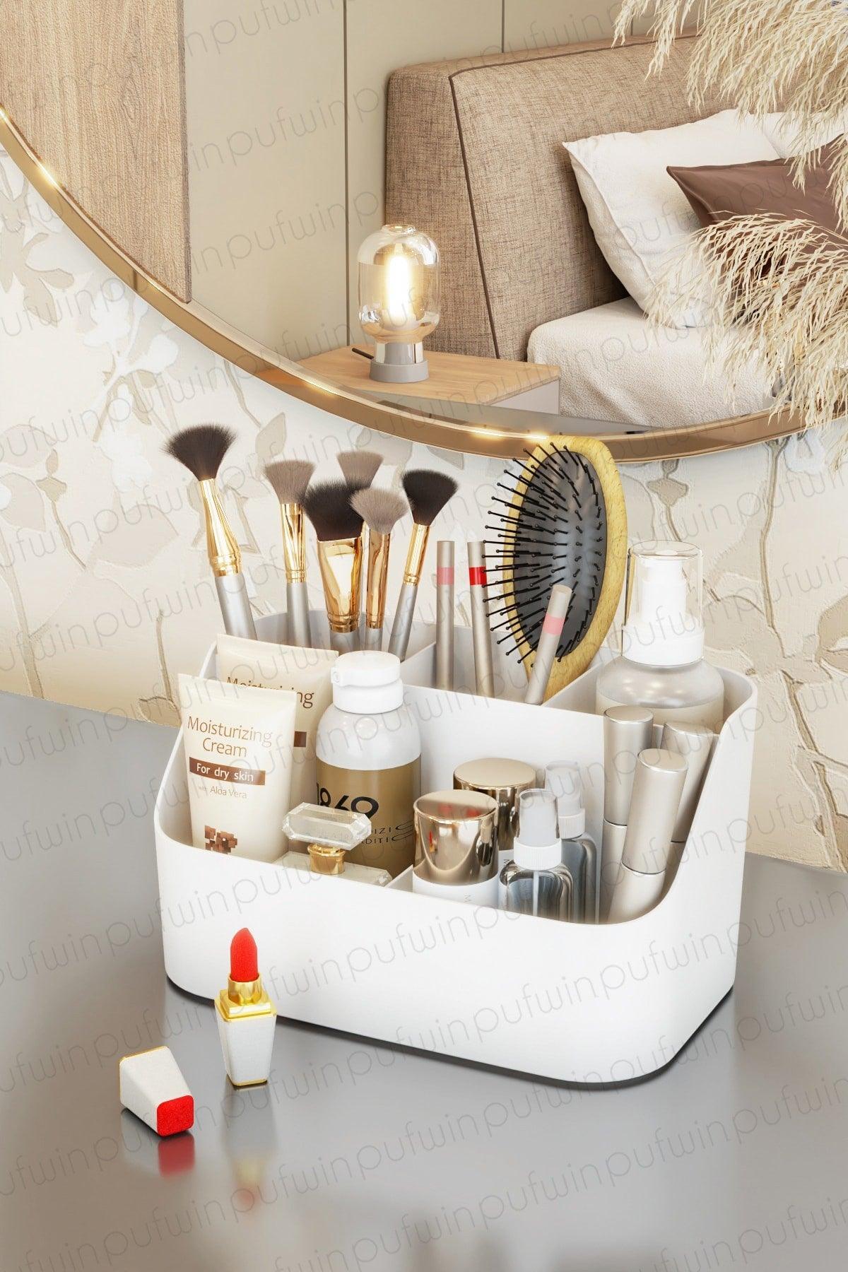 Pufwin Daisy Makeup And Cosmetics Organizer Box Organizer White - Swordslife