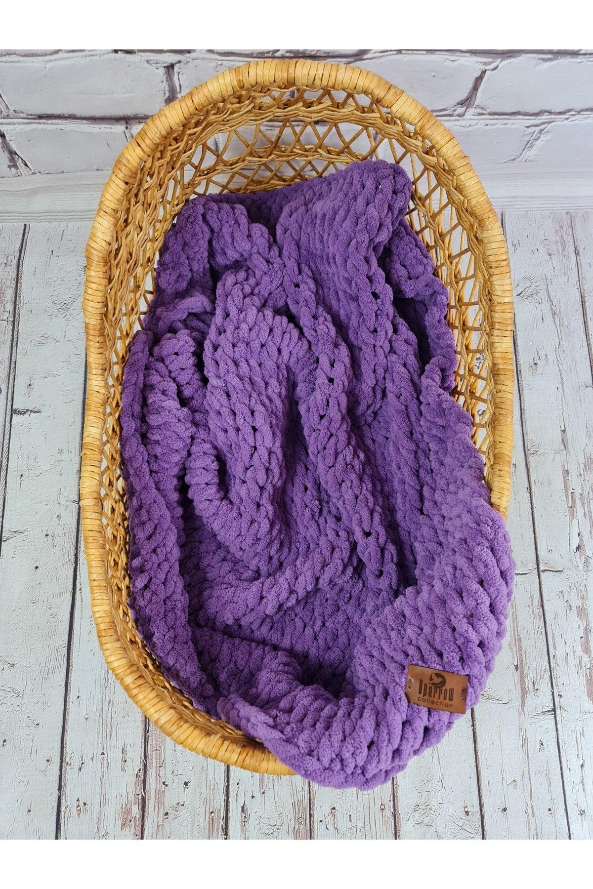 Puffy Handmade Blanket Purple Color Handmade Baby Blanket - Swordslife