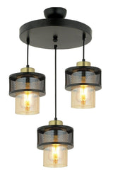 Pulsar Genuine Glass Model Modern Triple Pendant Lamp Chandelier - Swordslife