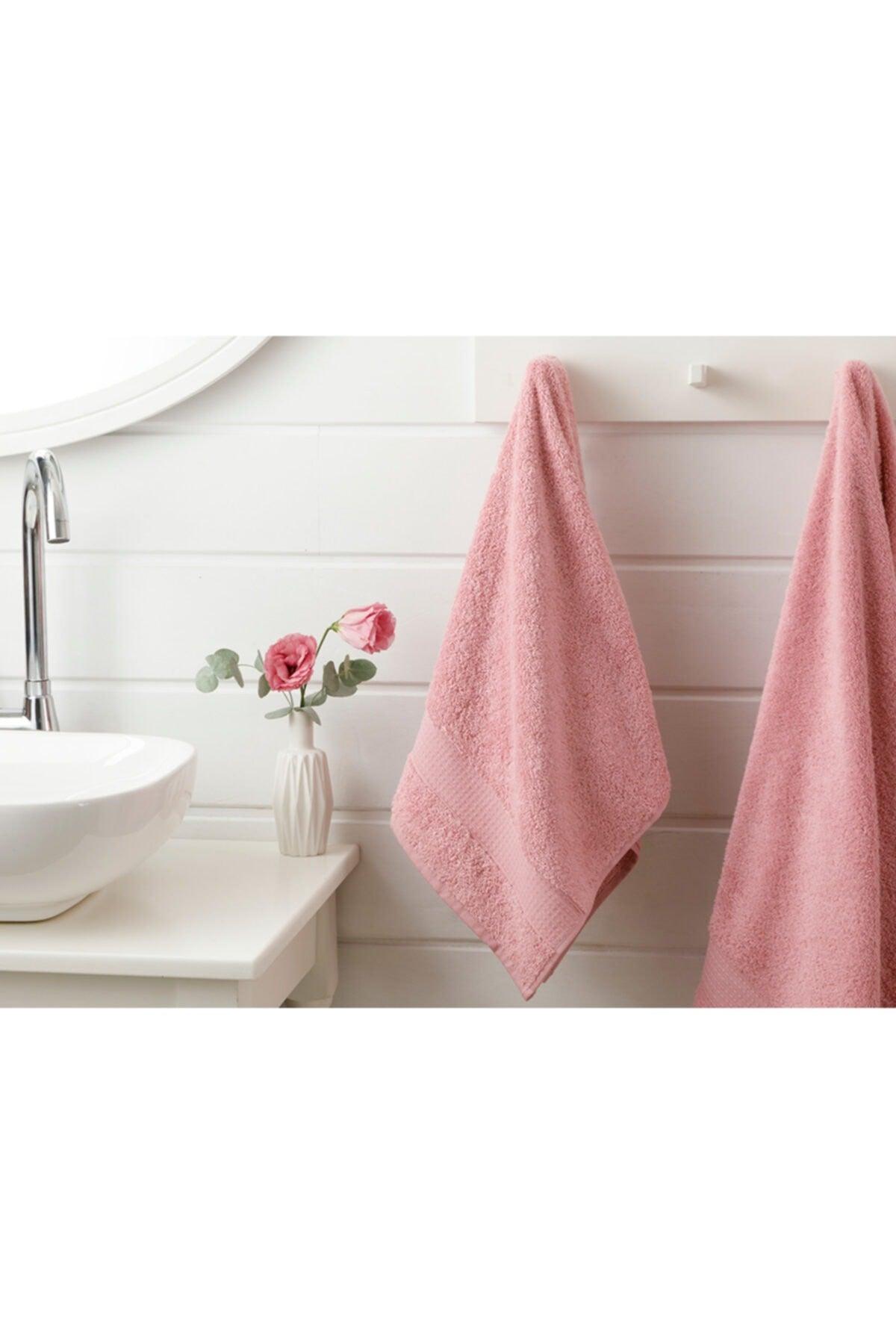 Pure Basic Face Towel 50X90 Cm Light Rose