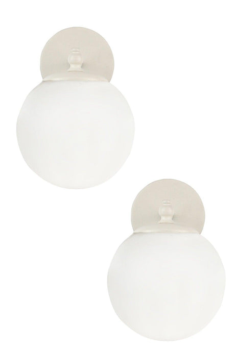 Rain Sconce 2 Pieces White-white Globe Glass - Swordslife